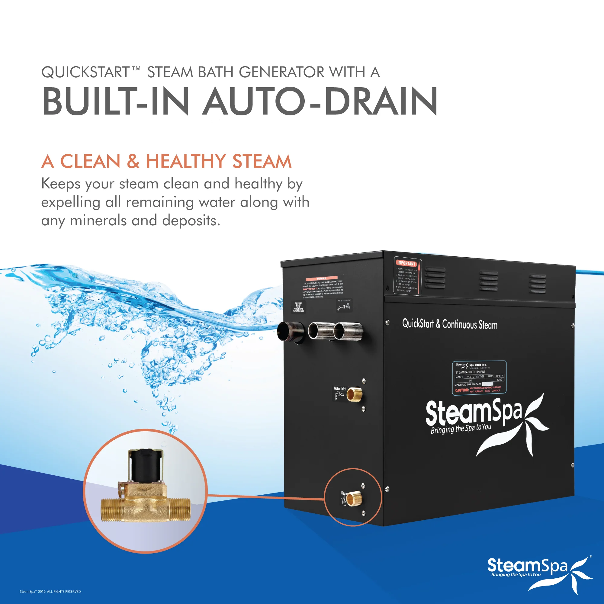 Black Series Steam Bath Generator Package with Advanced Touchscreen, Bluetooth Audio & Dual Aroma Pump - Image 9
