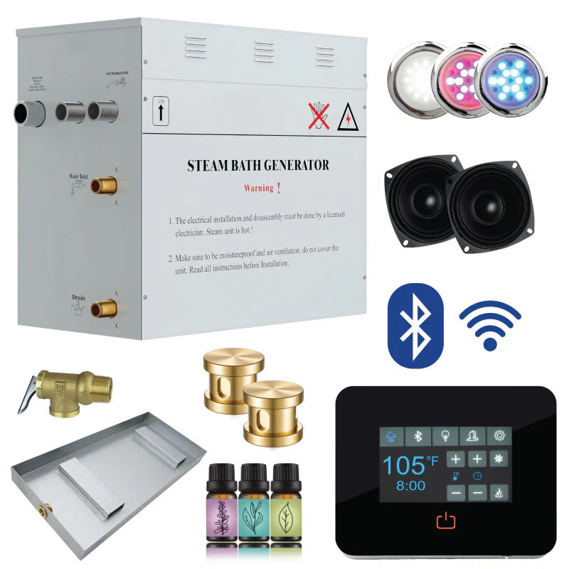 PRO Series Steam Bath Generator with Bluetooth, WiFi, QuickStart, Auto-Drain, and Chroma Lighting - Image 3