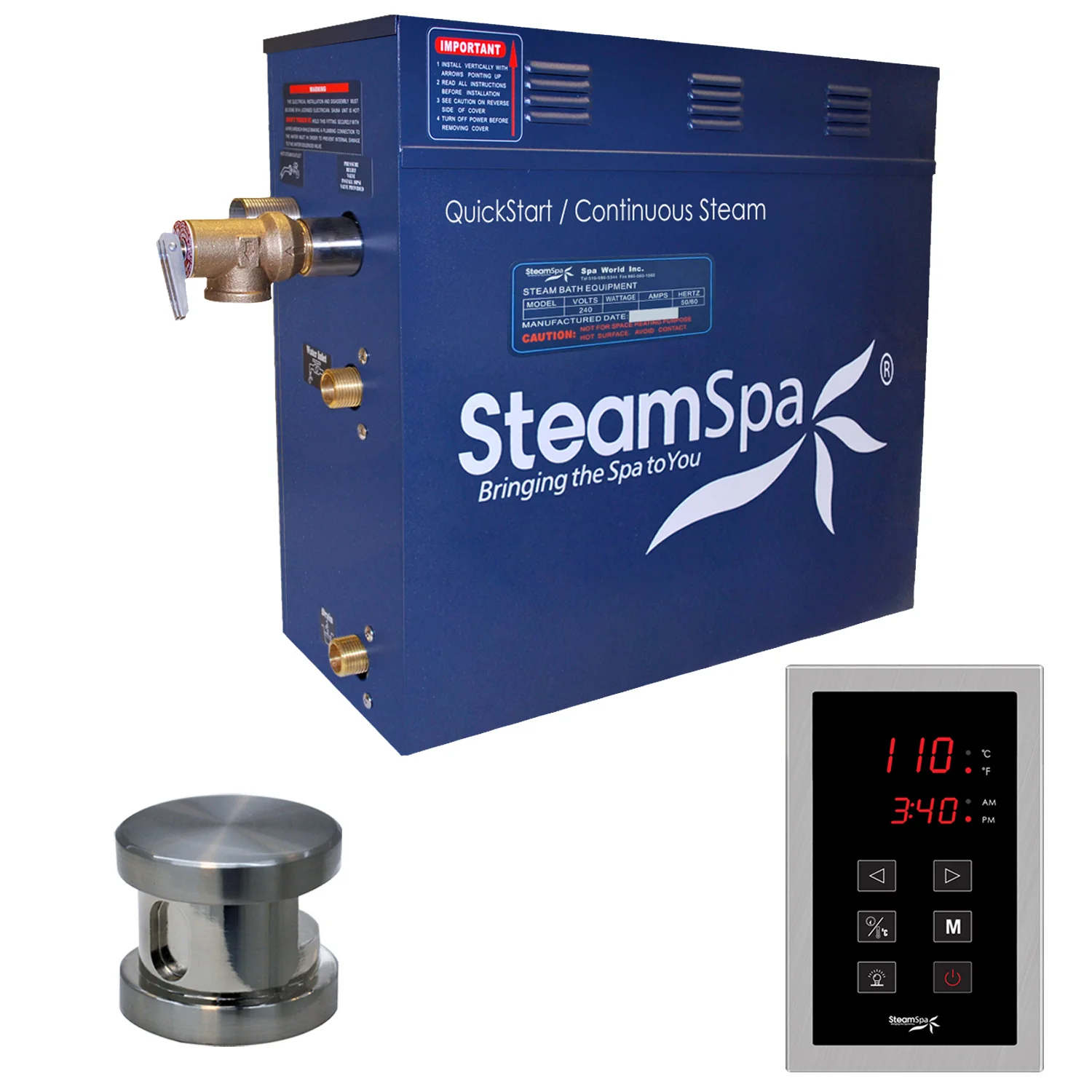 Oasis Series Steam Bath Generator with Continuous Steam, Quick Start, and Auto Drain Technology - Image 16