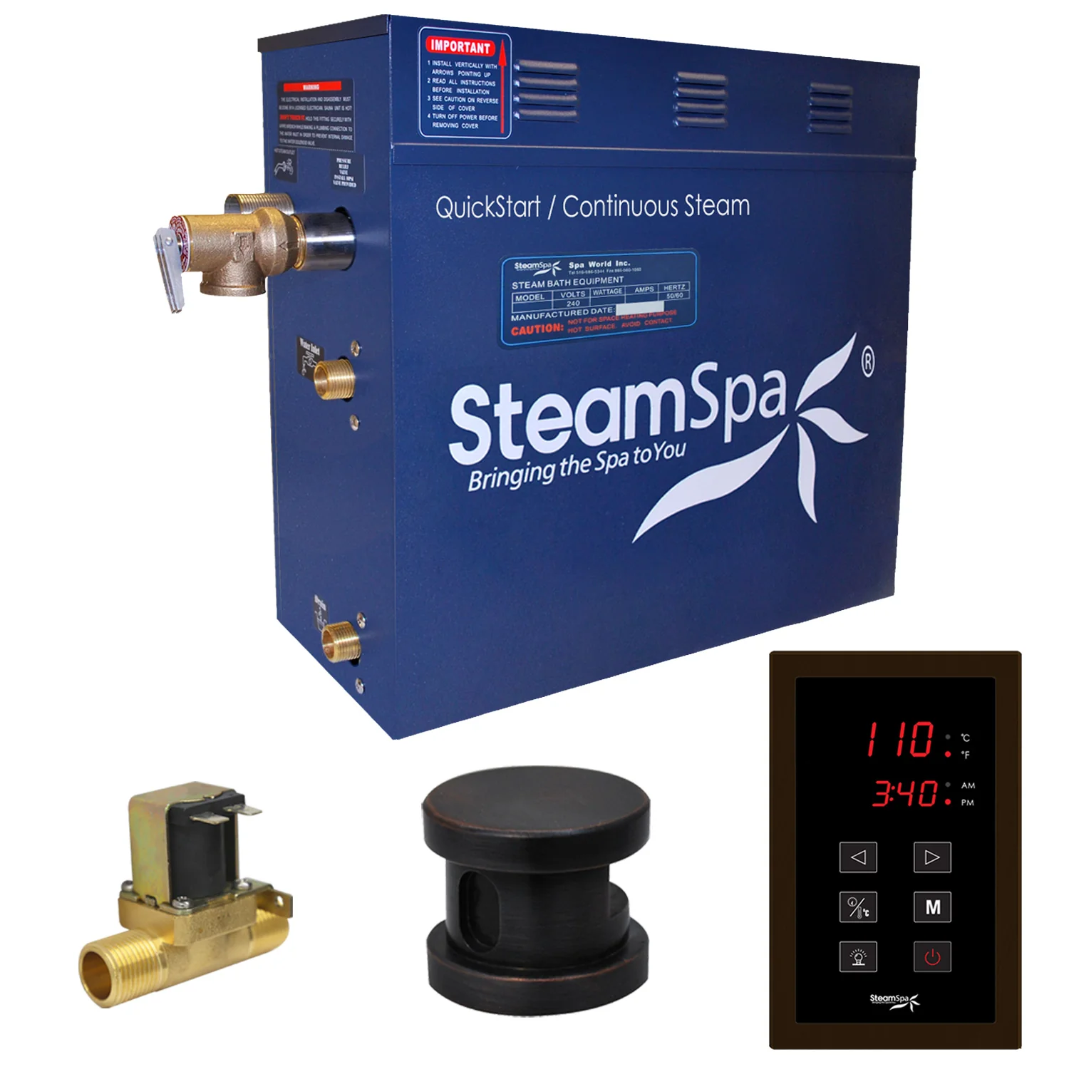 Oasis Series Steam Bath Generator with Continuous Steam, Quick Start, and Auto Drain Technology - Image 25