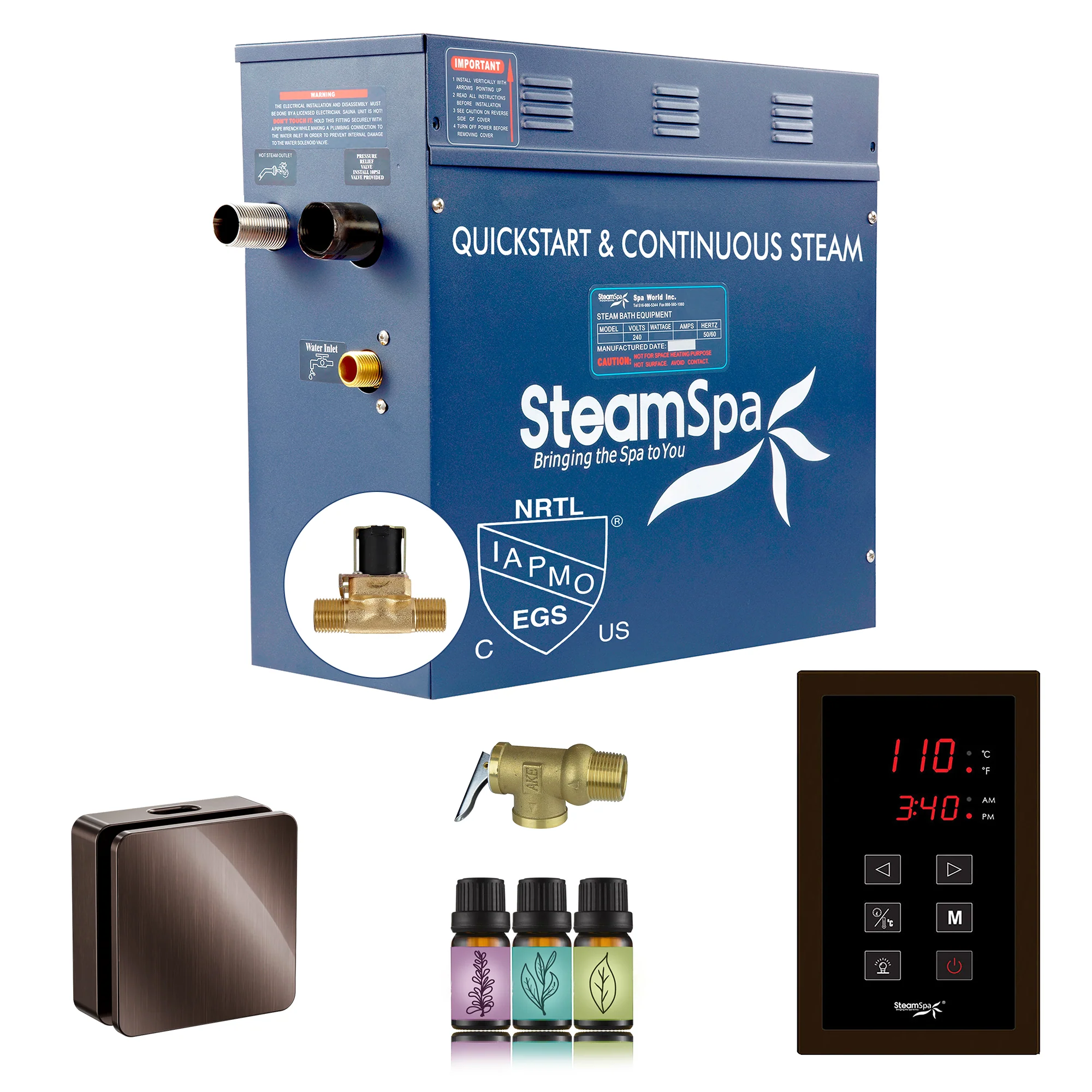 Oasis Series Steam Bath Generator with Continuous Steam and Easy Touch Control - Image 28