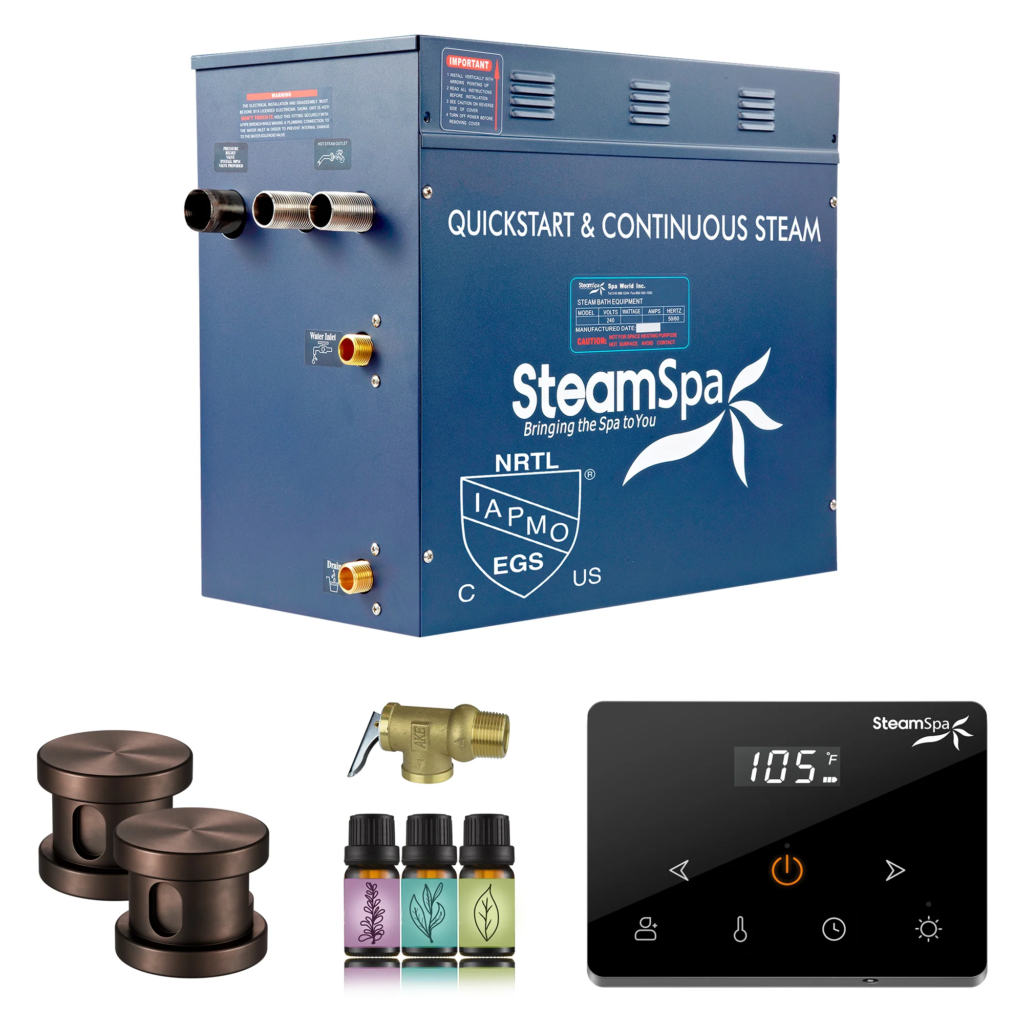 Oasis Series Steam Bath Generator with Wireless Control, QuickStart Technology, and Continuous Steam Output - Image 13