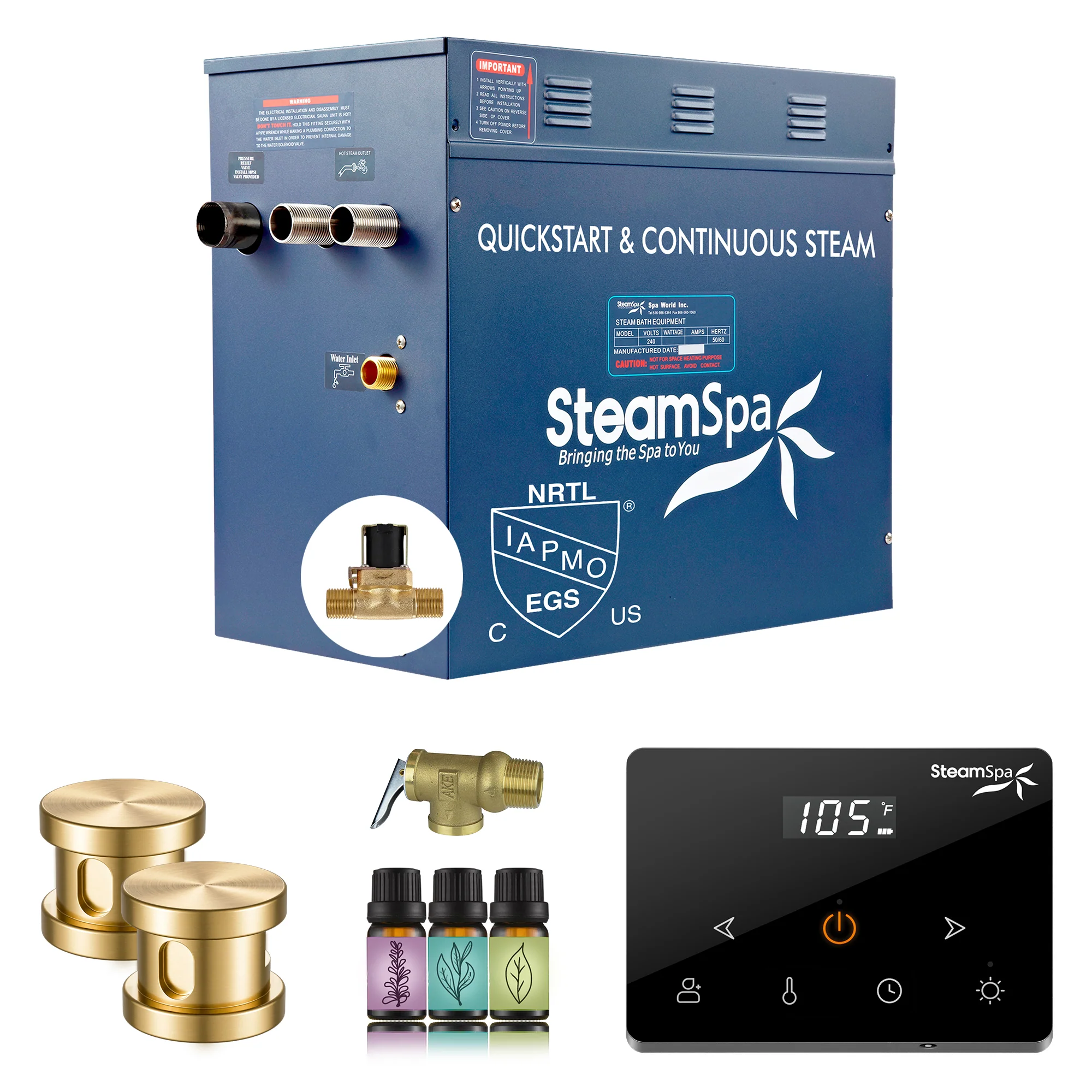 Oasis Series Steam Bath Generator with Wireless Control, QuickStart Technology, and Continuous Steam Output - Image 21