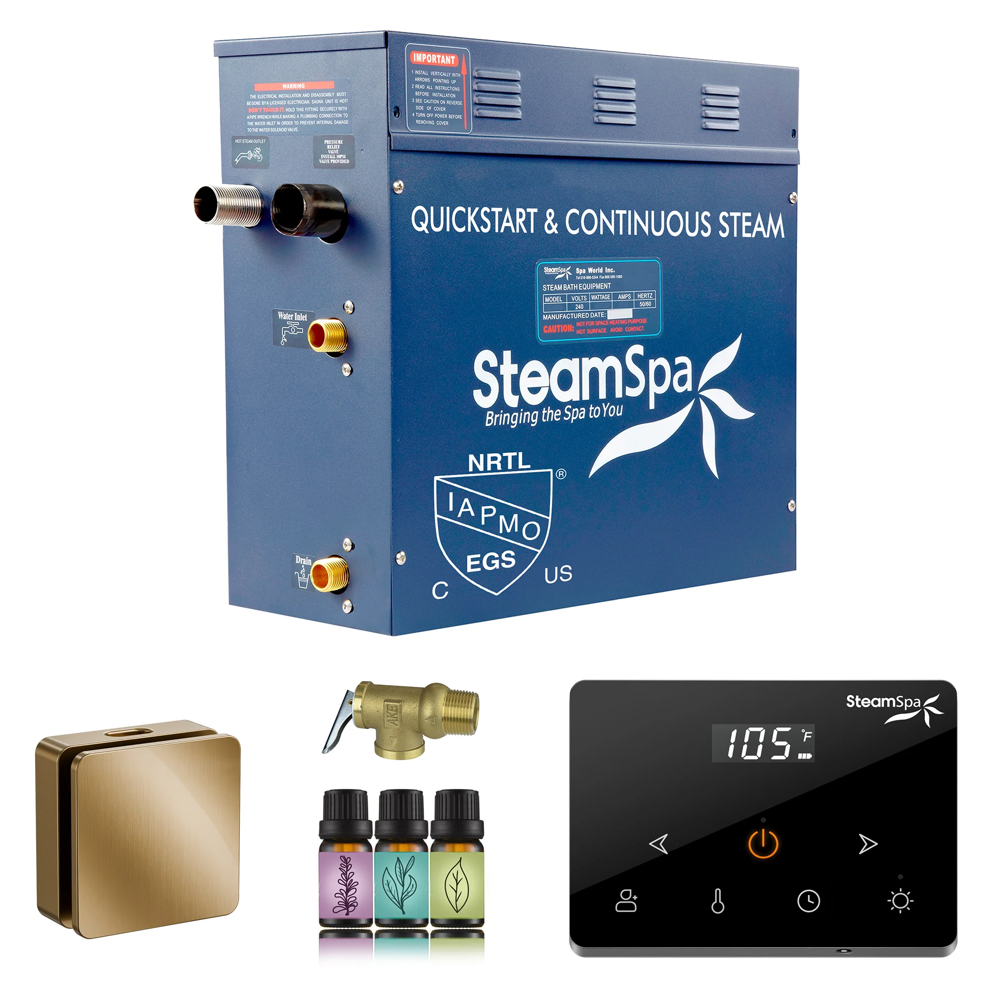 Oasis Series Steam Bath Generator with Wireless Control, QuickStart Technology, and Continuous Steam Output - Image 16