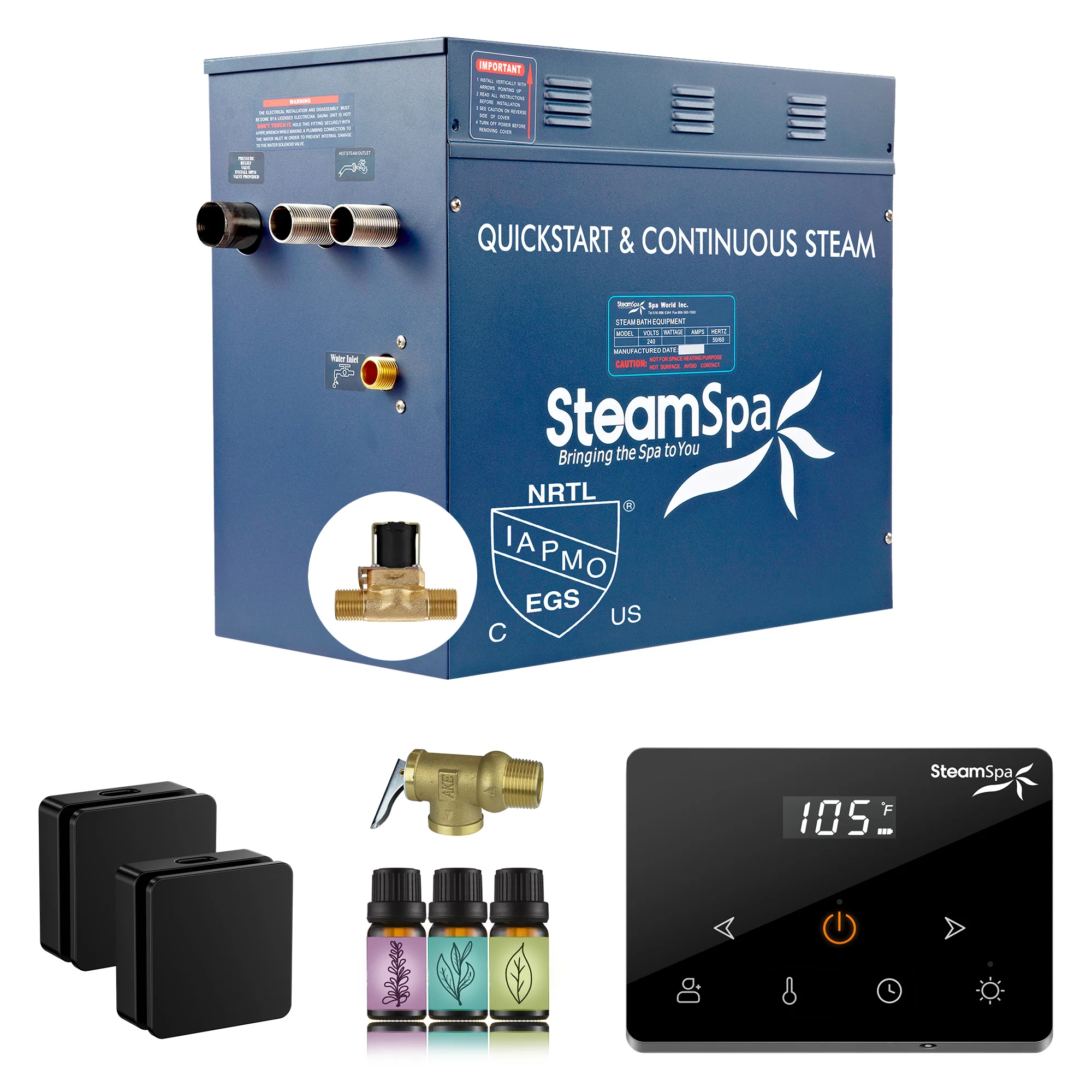 Oasis Series Steam Bath Generator with Wireless Control, QuickStart Technology, and Continuous Steam Output - Image 19