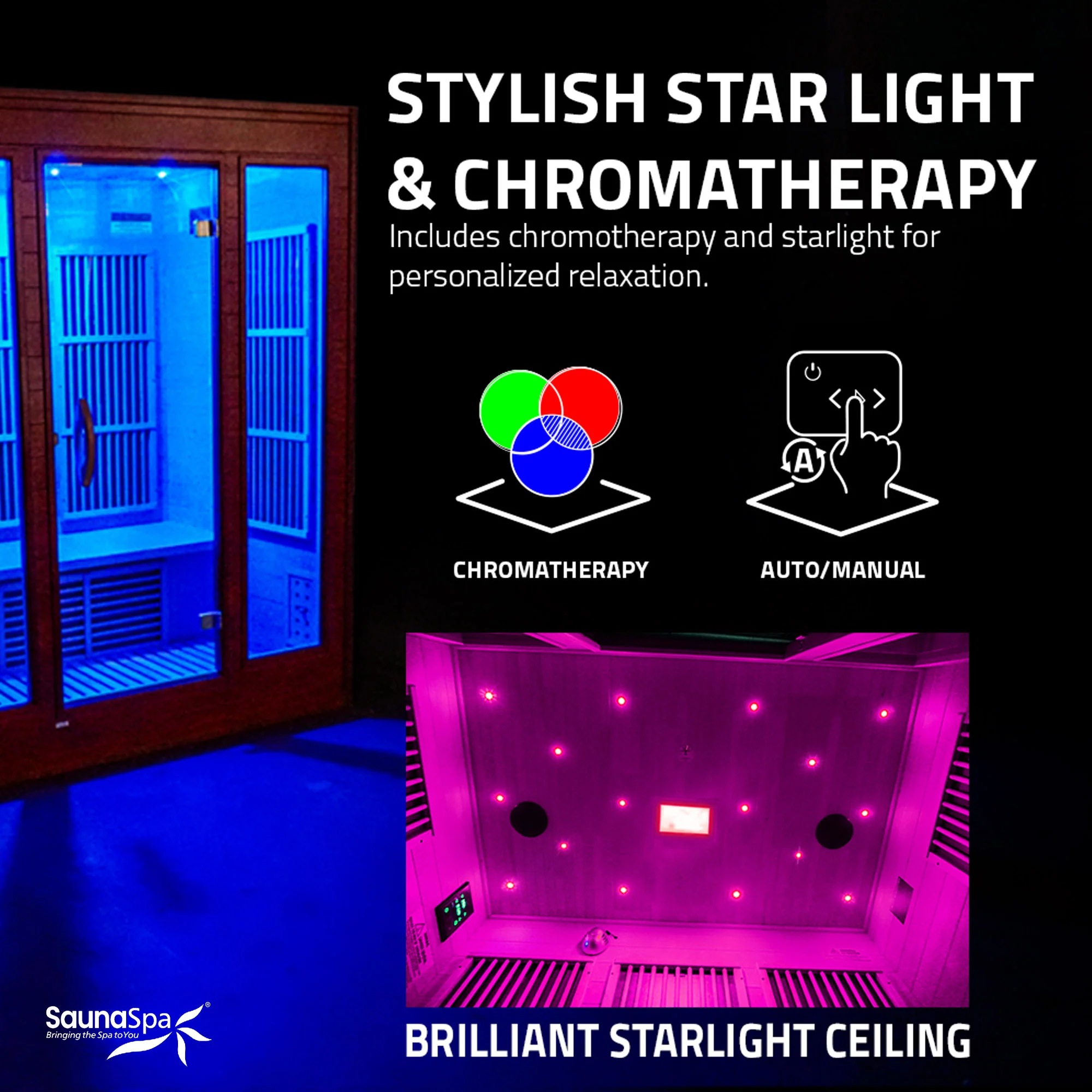 Mauritius 5-Person Carbon FAR Infrared Hemlock Wooden Indoor Home Sauna Room with LED Touch Control Panel - Image 10
