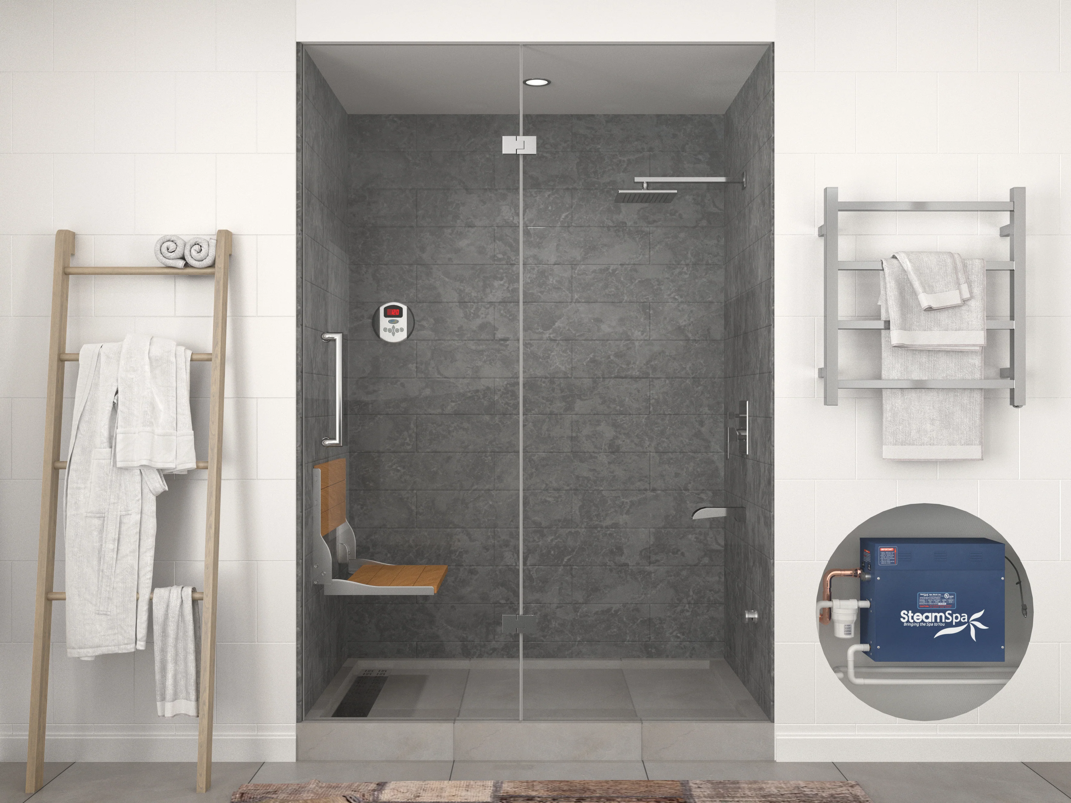 6kW QuickStart Steam Bath Generator with Dual Tank Continuous Steam Output Design and Quiet Quick Start Technology - Image 3
